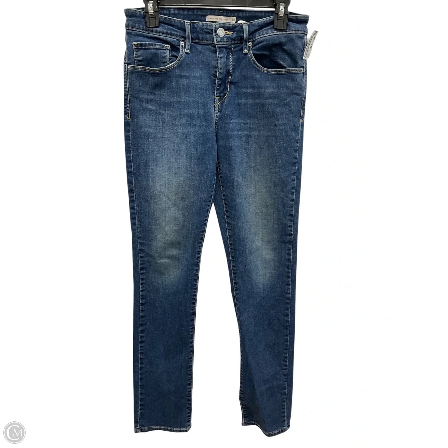 Jeans Skinny By Levis In Blue Denim, Size: 10