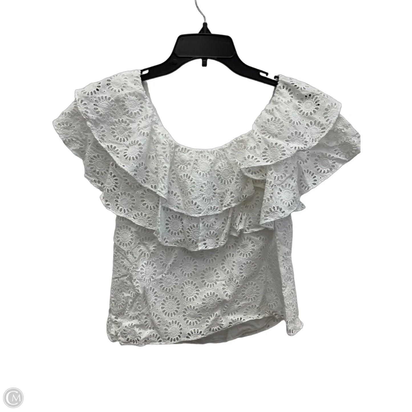 Top Short Sleeve Designer By Lilly Pulitzer In White, Size: S