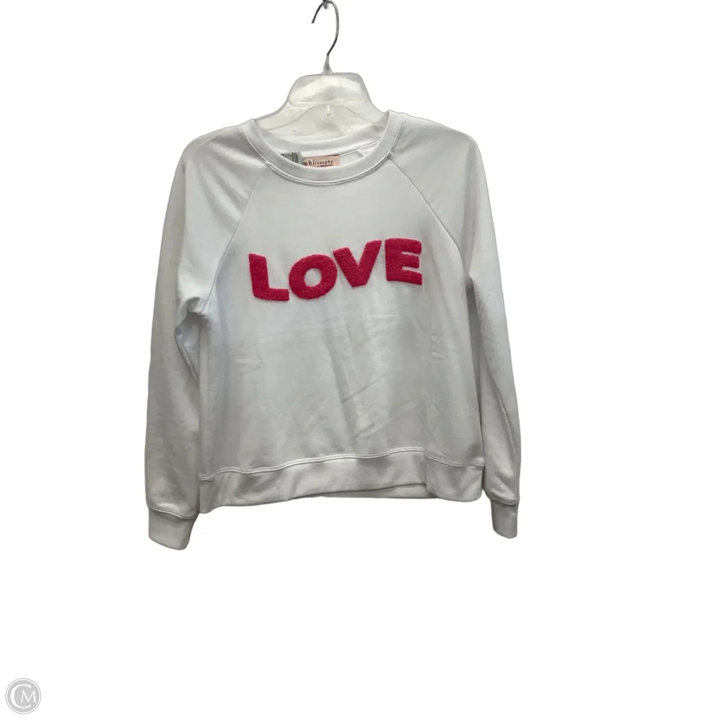Top Long Sleeve By Philosophy In White, Size: S