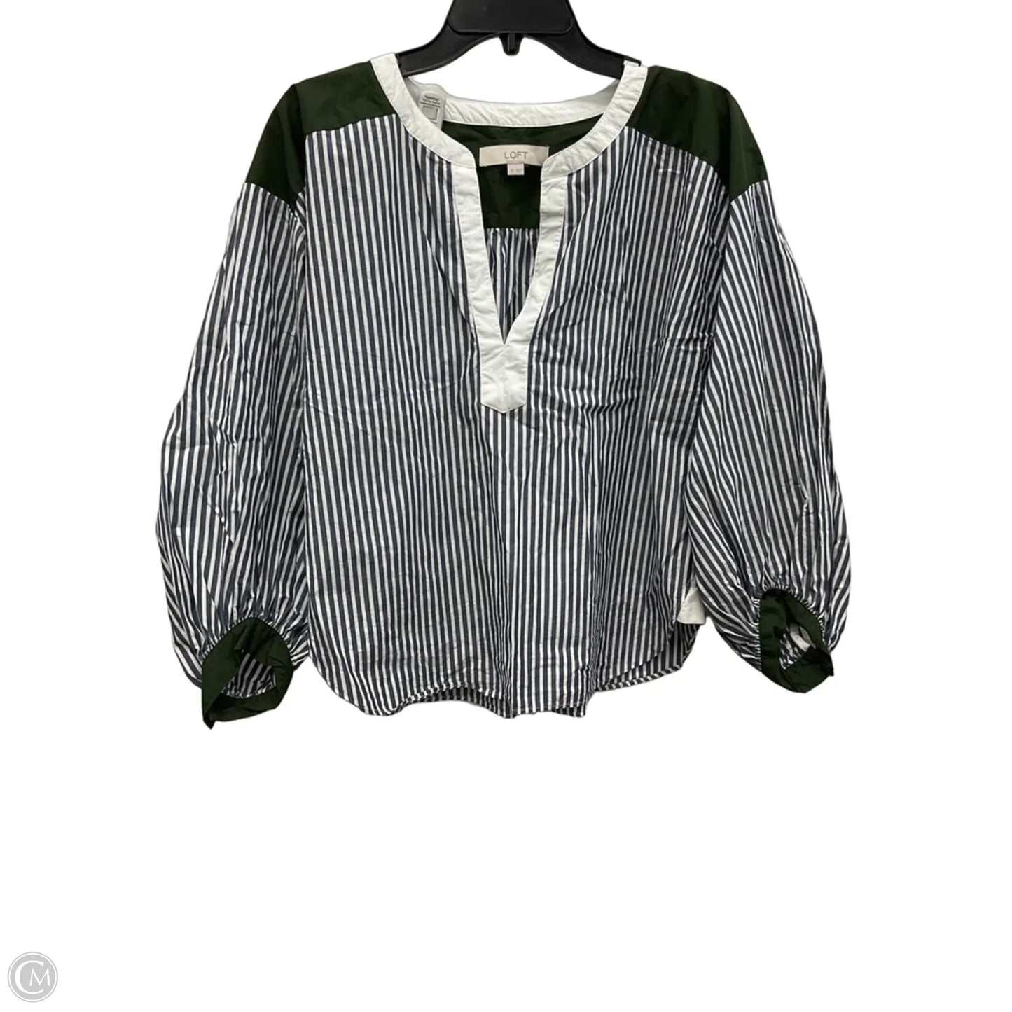 Top Long Sleeve By Loft In Striped Pattern, Size: M