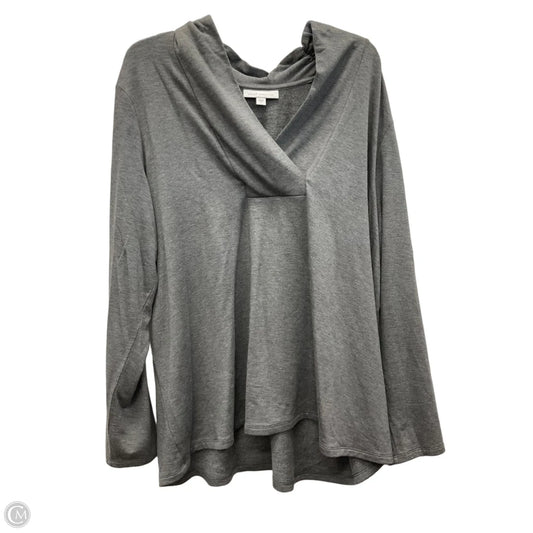 Top Long Sleeve By Pure Jill In Grey, Size: 2x