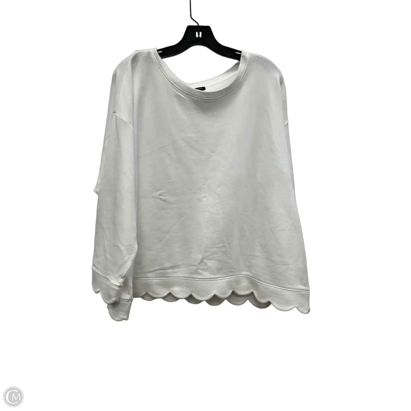 Top Long Sleeve By Talbots In White, Size: 2x
