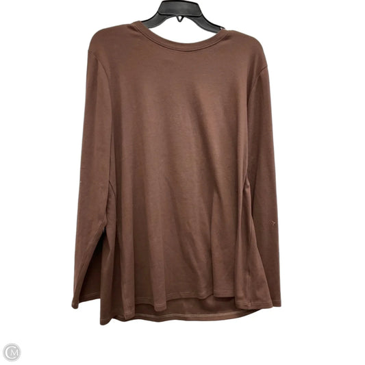 Top Long Sleeve Basic By Lane Bryant In Brown, Size: 1x