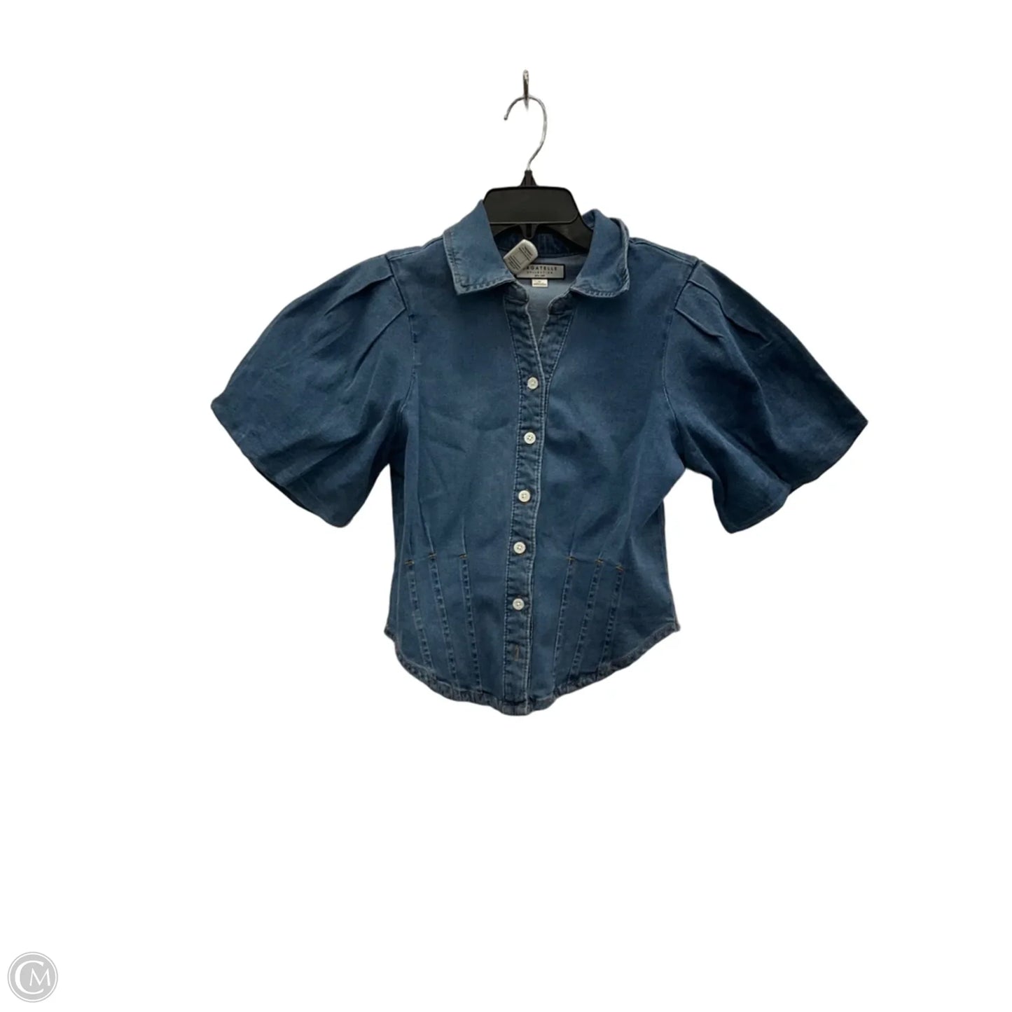 Top Short Sleeve By Bagatelle In Blue Denim, Size: M