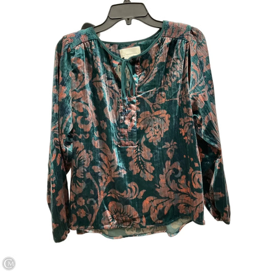 Top Long Sleeve By Anthropologie In Green, Size: Xs