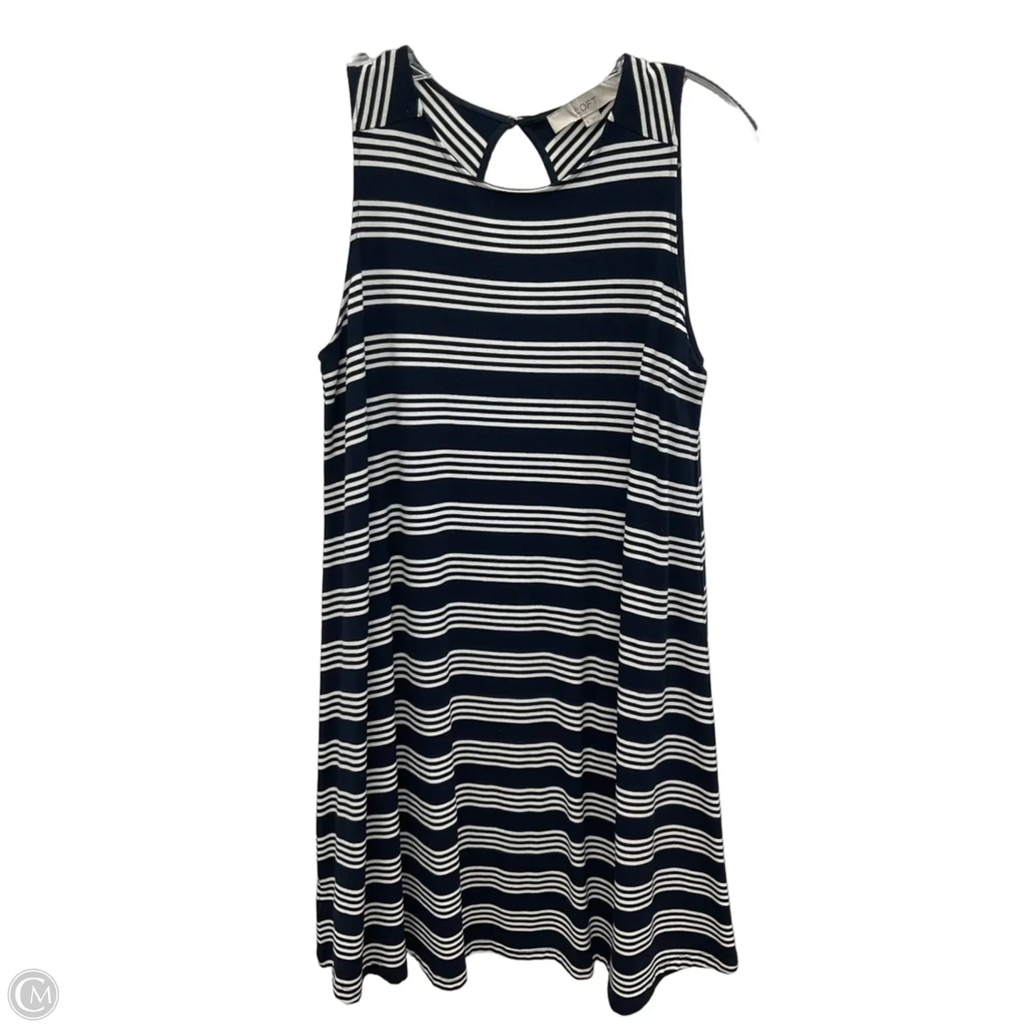 Dress Casual Midi By Loft In Striped Pattern, Size: S