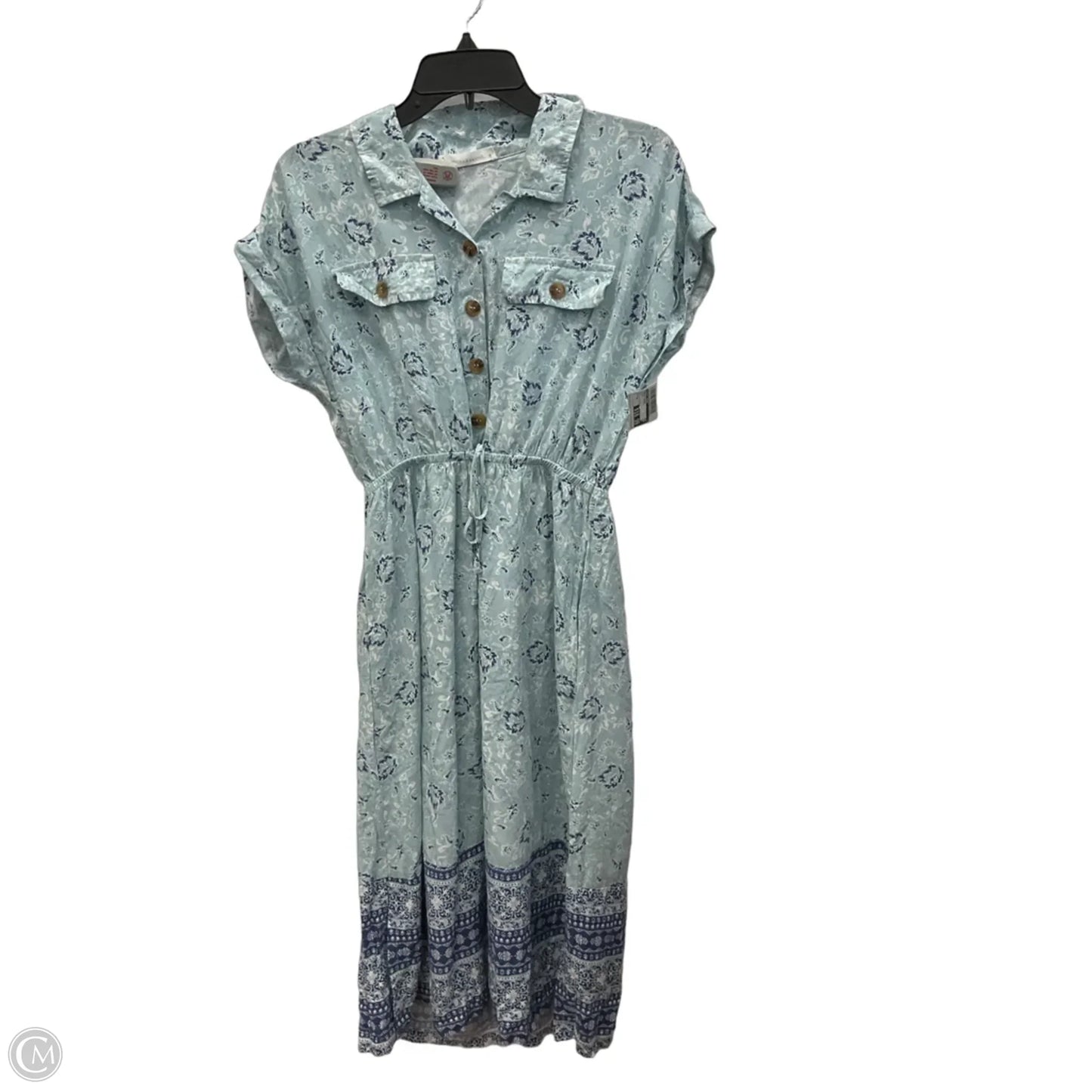 Dress Casual Midi By Lucky Brand In Blue, Size: M