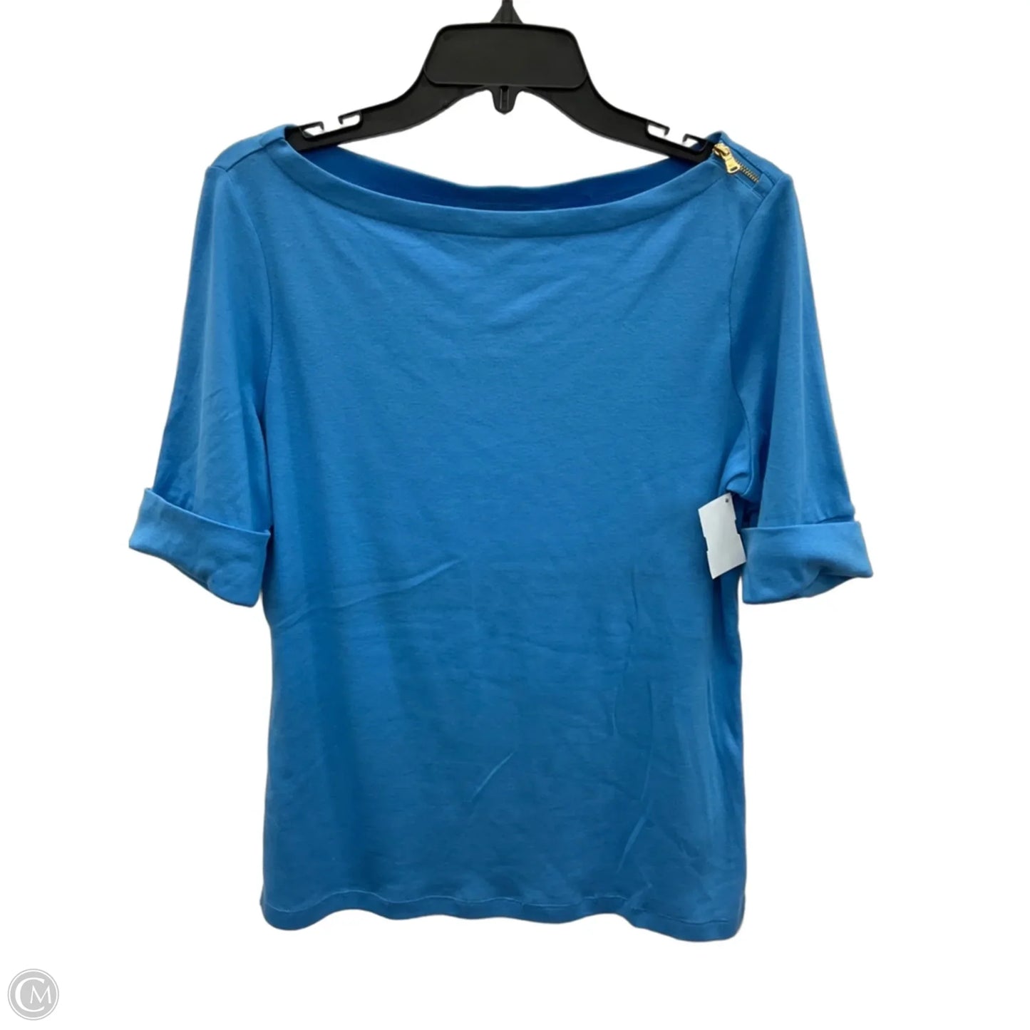 Top Short Sleeve By Lauren By Ralph Lauren In Blue, Size: L