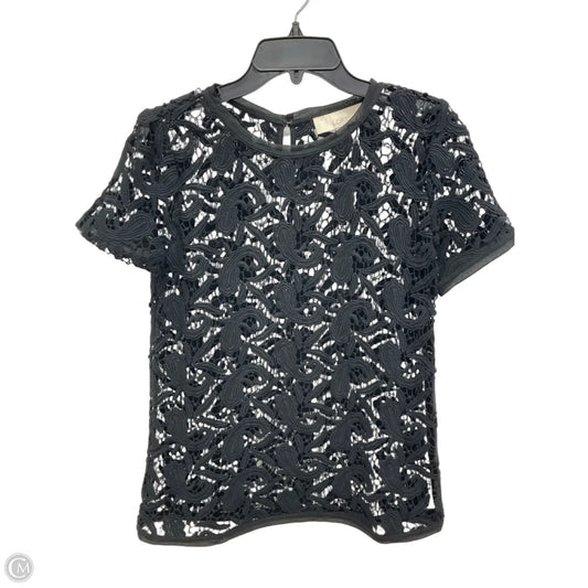 Top Short Sleeve By Loft In Black, Size: S