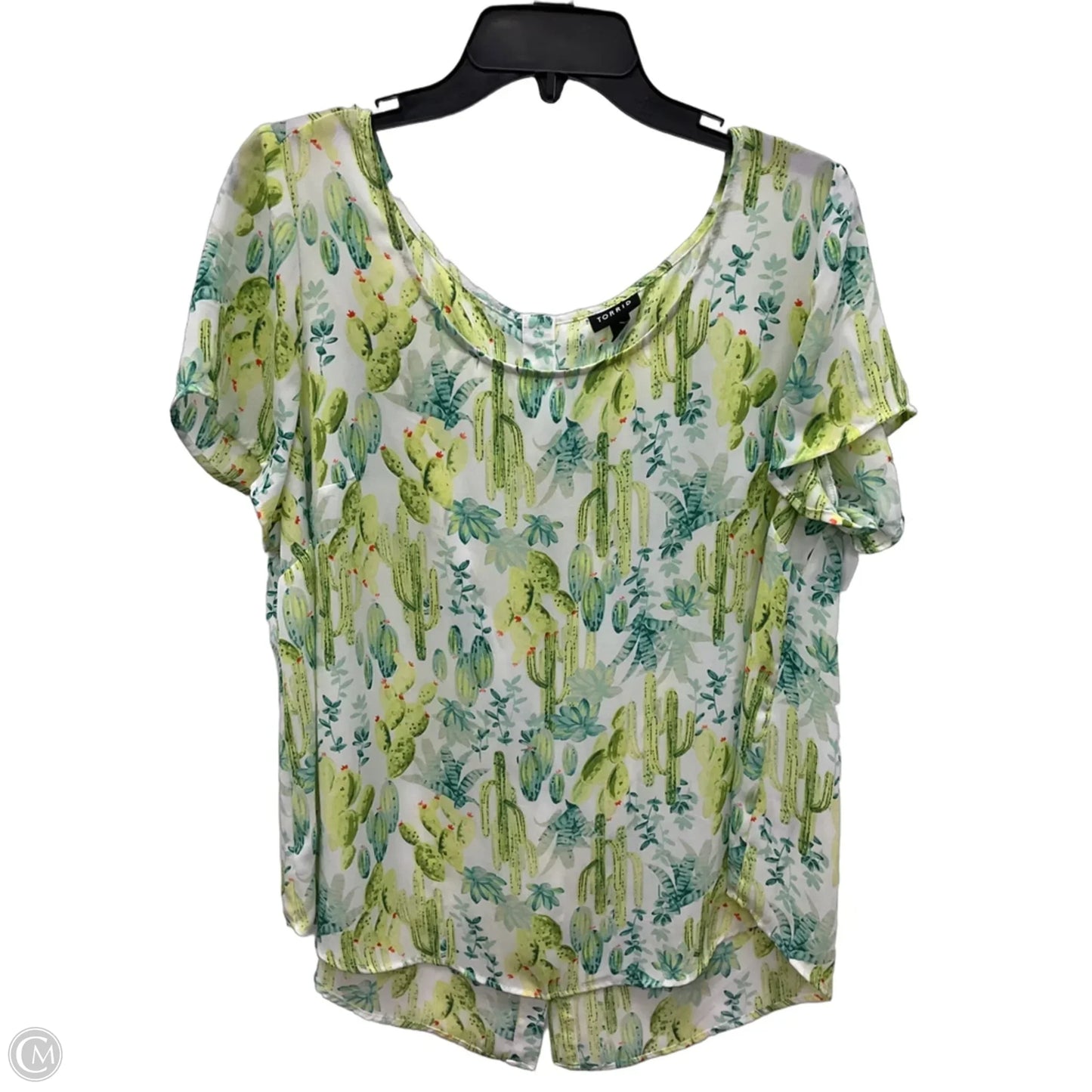 Top Short Sleeve By Torrid In Green, Size: 12