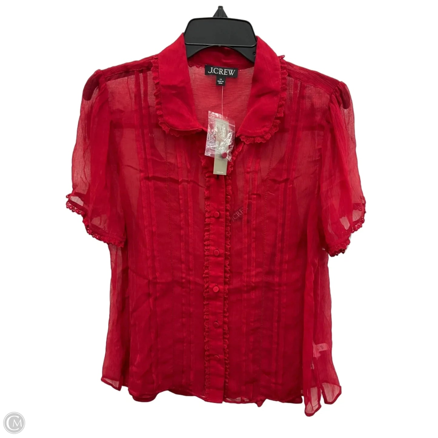 Top Short Sleeve By J. Crew In Red, Size: 12