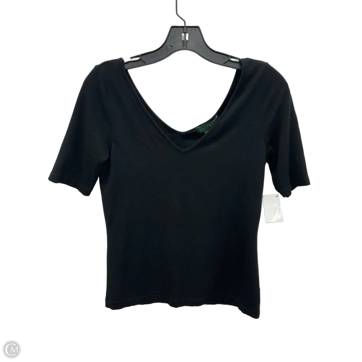 Top Short Sleeve By Lauren By Ralph Lauren In Black, Size: S