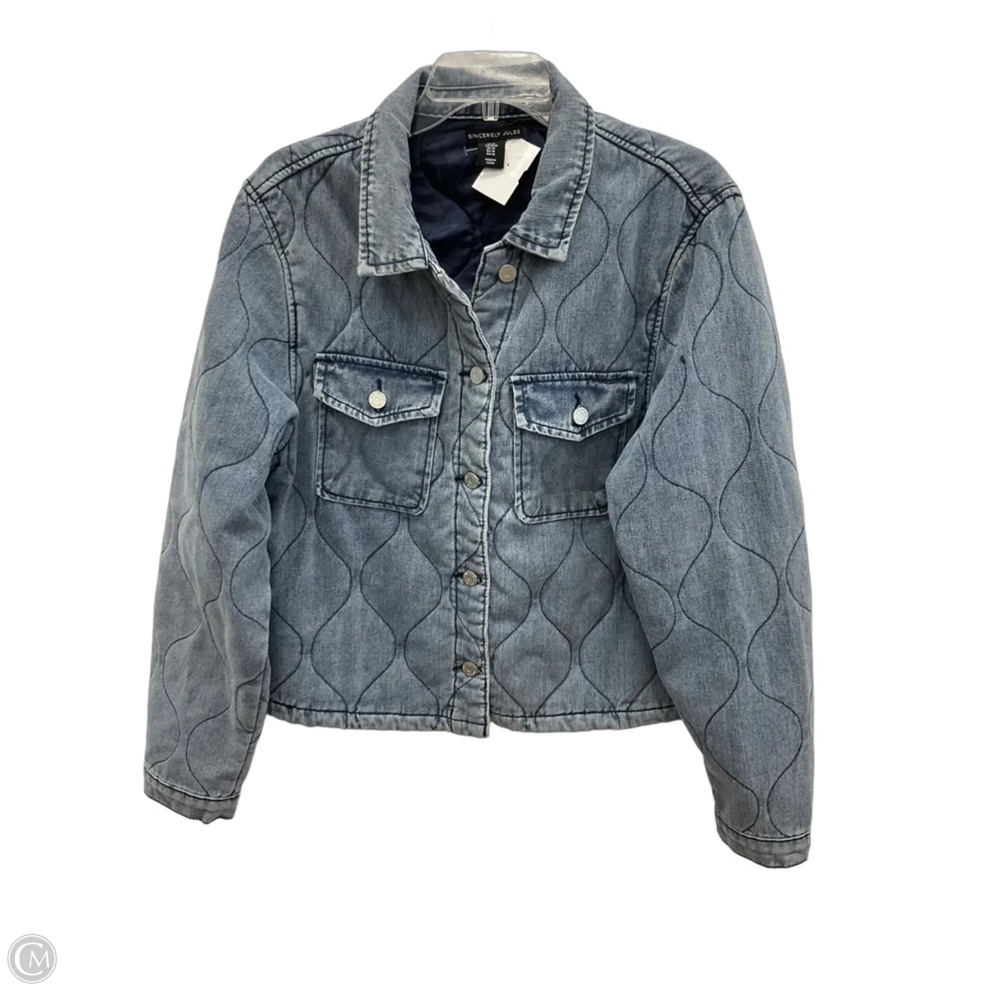 Jacket Denim By Sincerely Jules In Blue Denim, Size: M