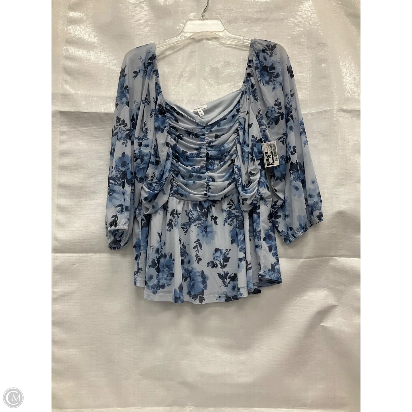 Top 3/4 Sleeve By Maurices In Floral Print, Size: Xl