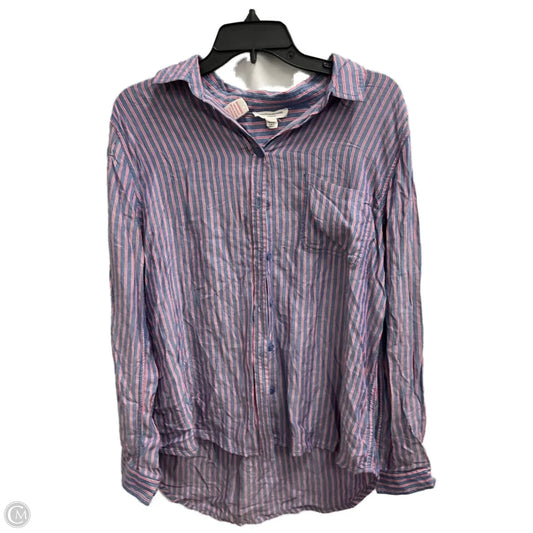 Blouse Long Sleeve By Beachlunchlounge In Striped Pattern, Size: M