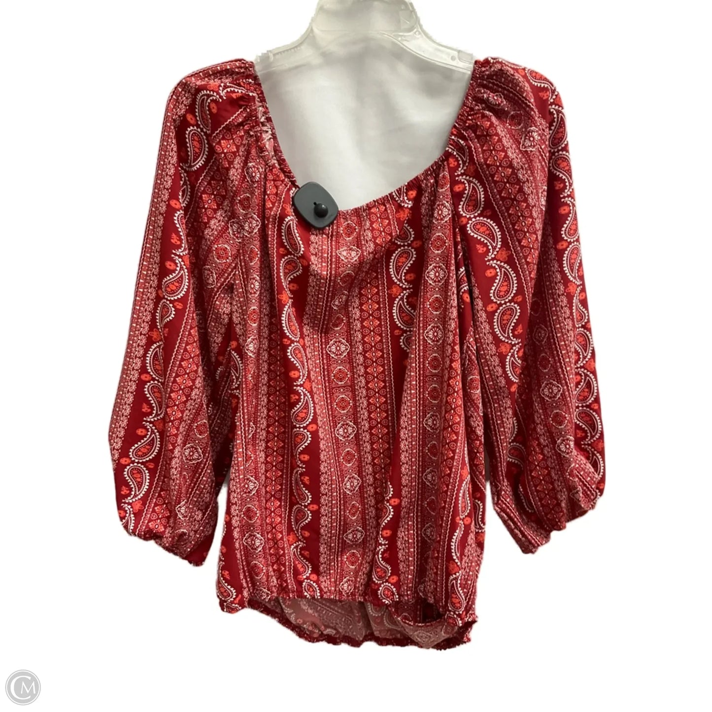 Top 3/4 Sleeve By Clothes Mentor In Red, Size: L