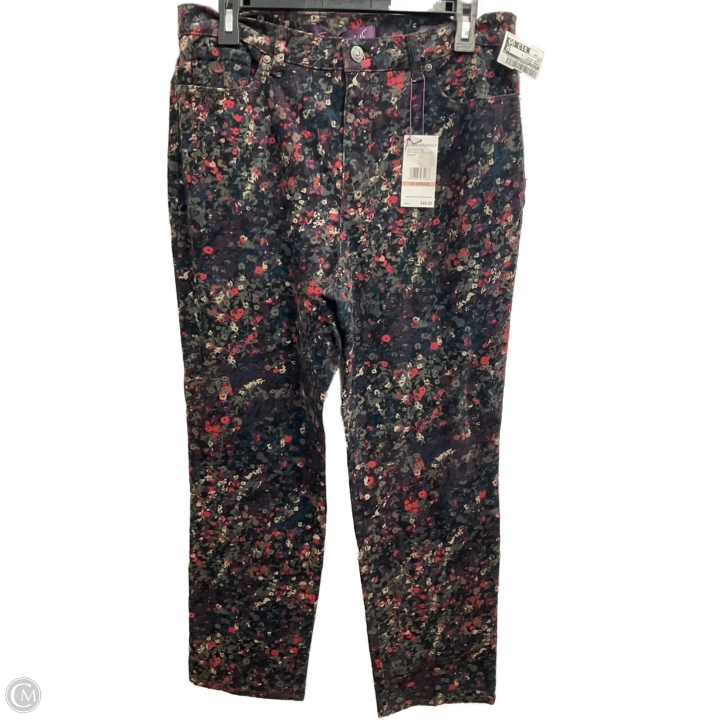 Jeans Skinny By Gloria Vanderbilt In Floral Print, Size: 12p