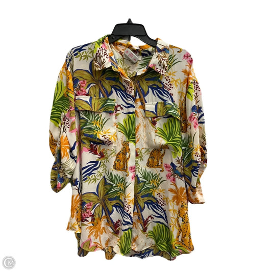 Blouse 3/4 Sleeve By Rose And Olive In Multi-colored, Size: 1x