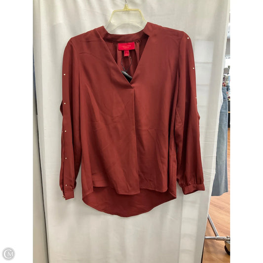 Top Long Sleeve By Jennifer Lopez In Red, Size: Xs