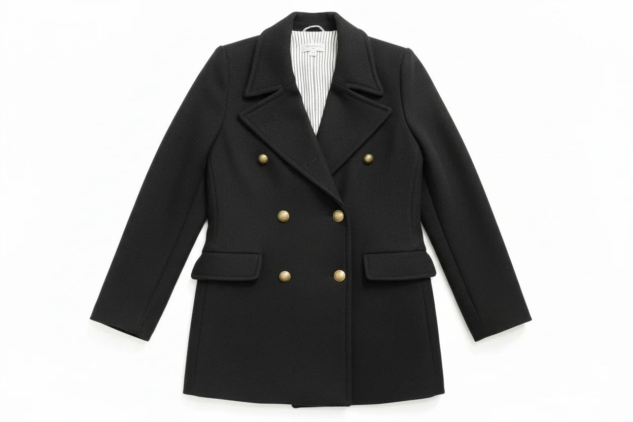 Coat Peacoat By Nili Lotan In Black, Size: Xxs