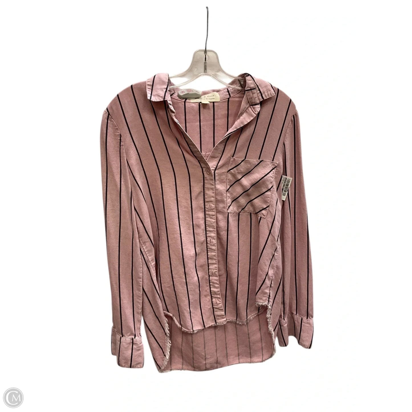 Blouse Long Sleeve By Cloth And Stone In Striped Pattern, Size: S