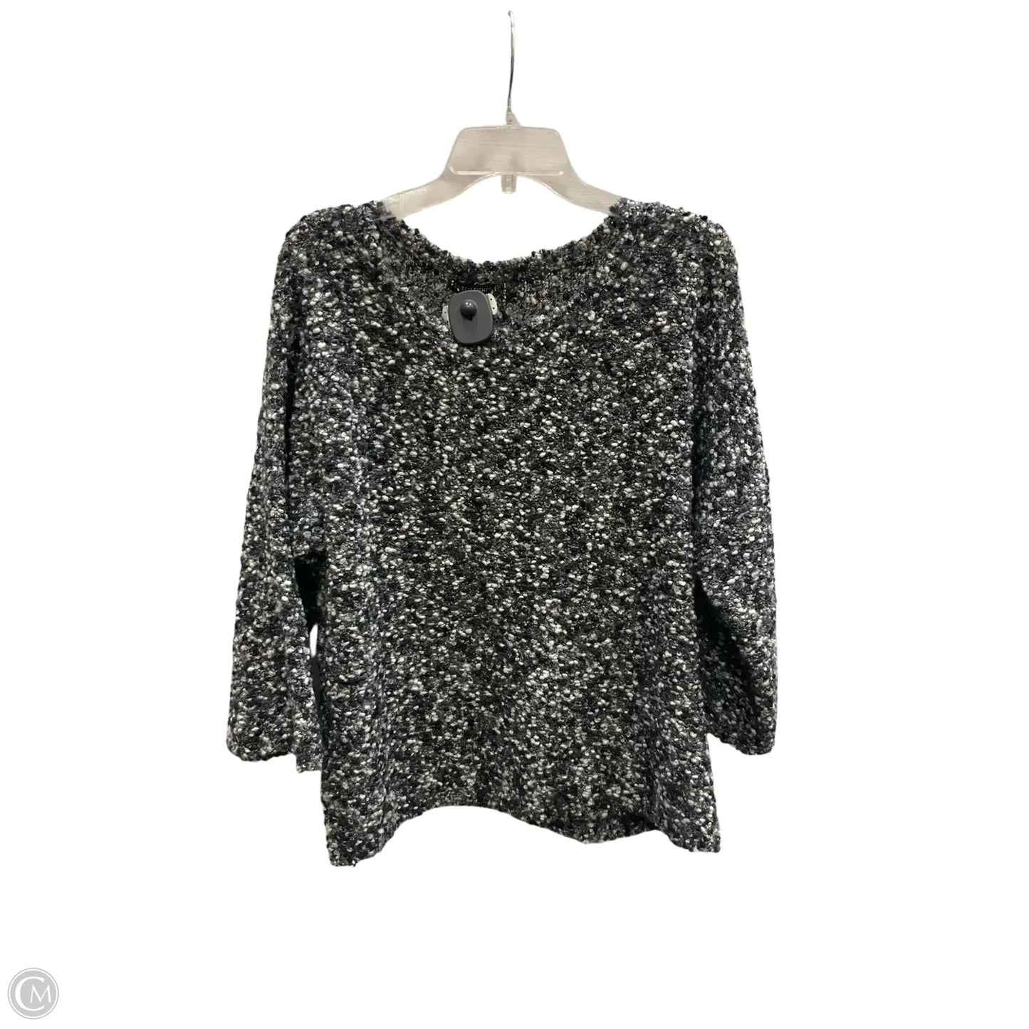 Sweater By Eileen Fisher In Black & Grey, Size: L