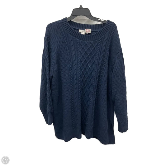 Sweater Short Sleeve By Cj Banks In Navy, Size: 1x