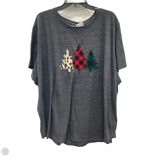 Top Short Sleeve By Maurices In Grey, Size: 4x