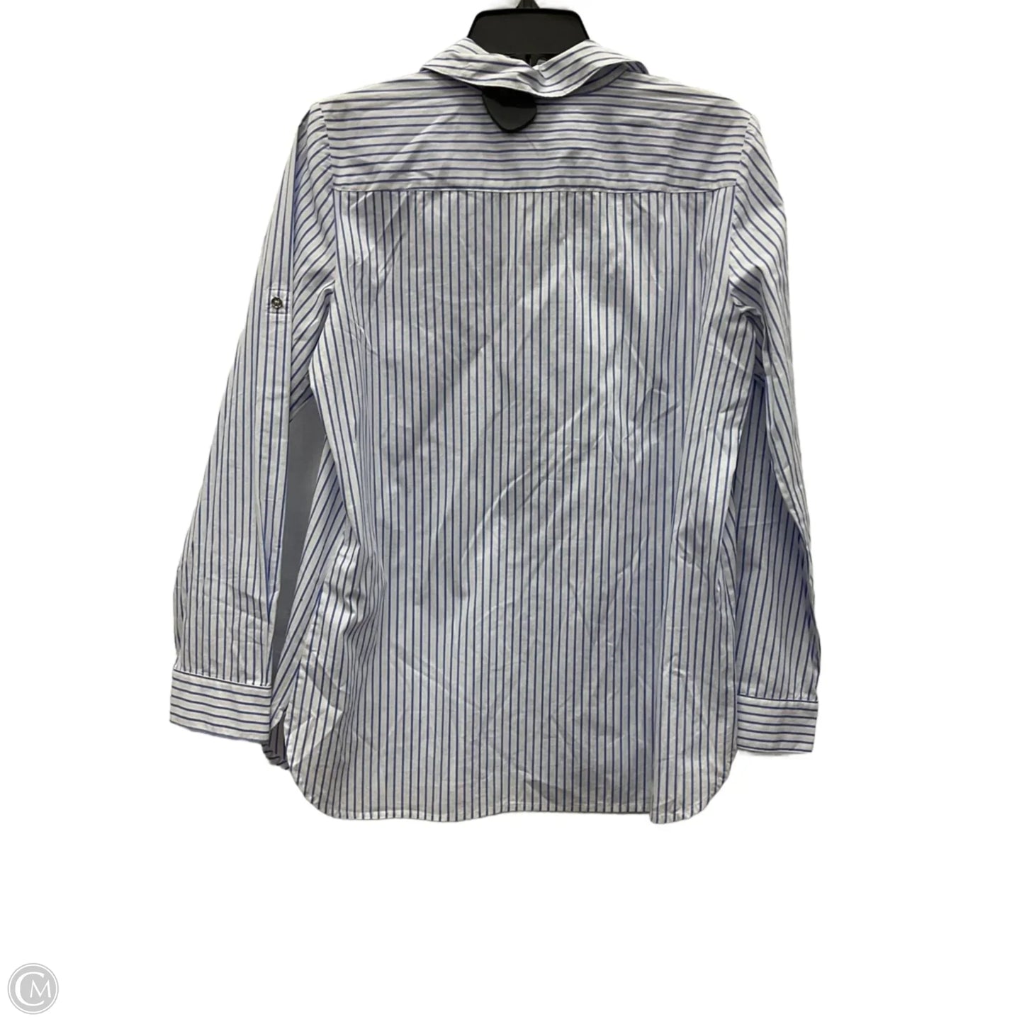 Top Long Sleeve By Calvin Klein In Striped Pattern, Size: M