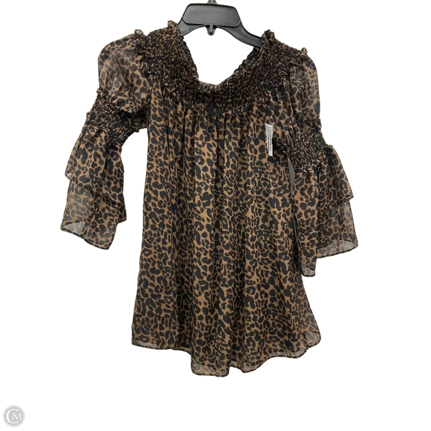 Top 3/4 Sleeve By Max Studio In Animal Print, Size: S
