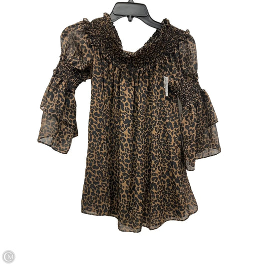 Top 3/4 Sleeve By Max Studio In Animal Print, Size: S