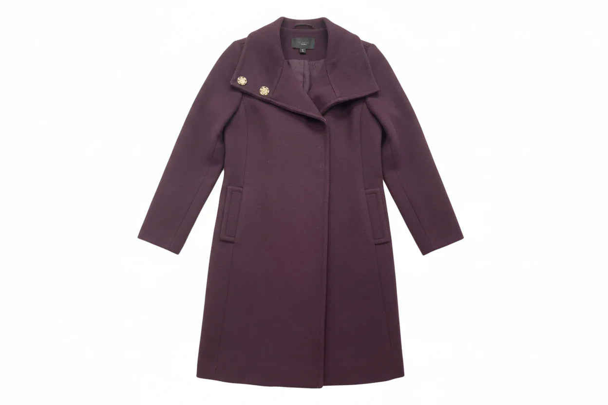 Coat Peacoat By Ann Taylor In Purple, Size: Xxs