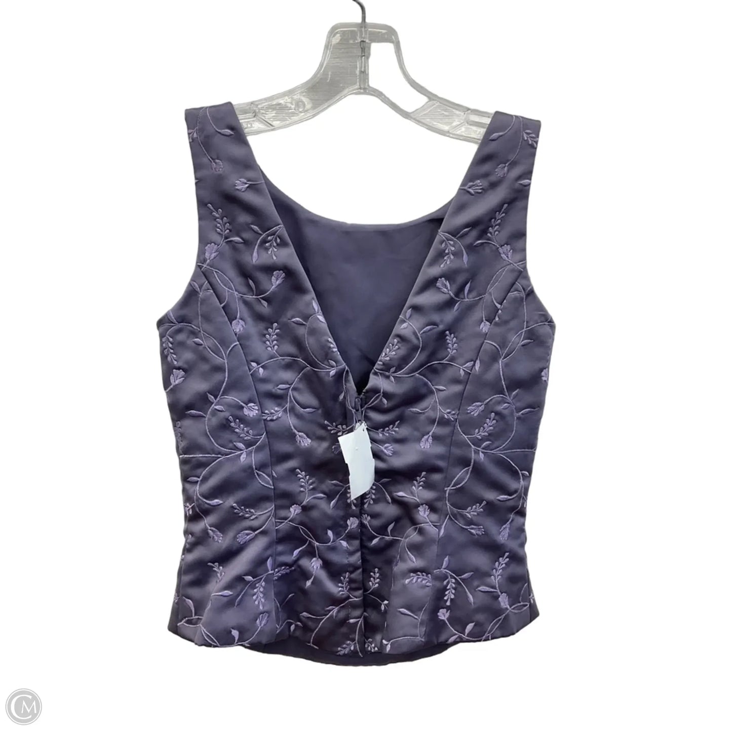 Top Sleeveless By Mori Lee In Purple, Size: S