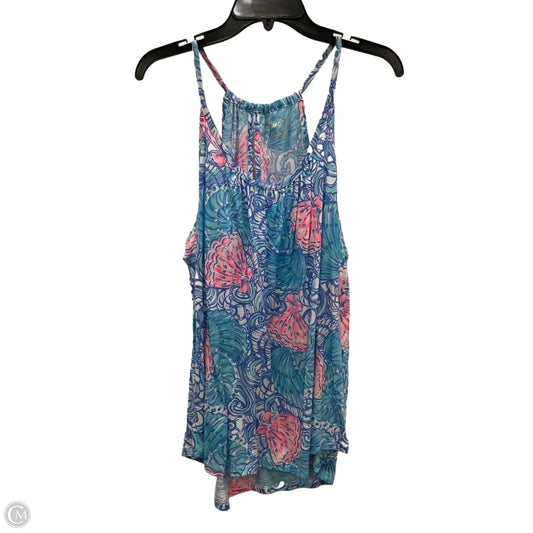 Top Sleeveless Designer By Lilly Pulitzer In Blue & Pink, Size: Xl