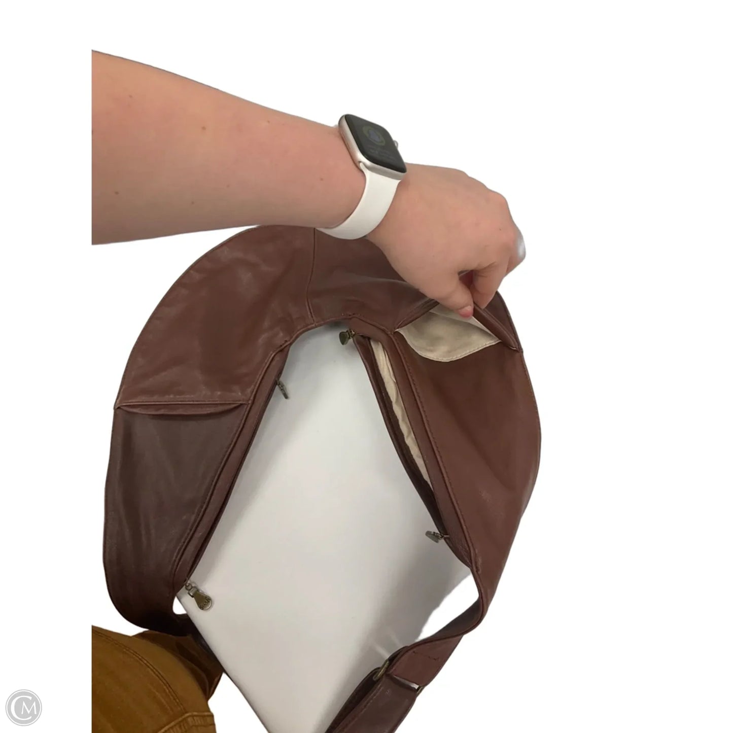 Handbag Leather By Cma, Size: Medium
