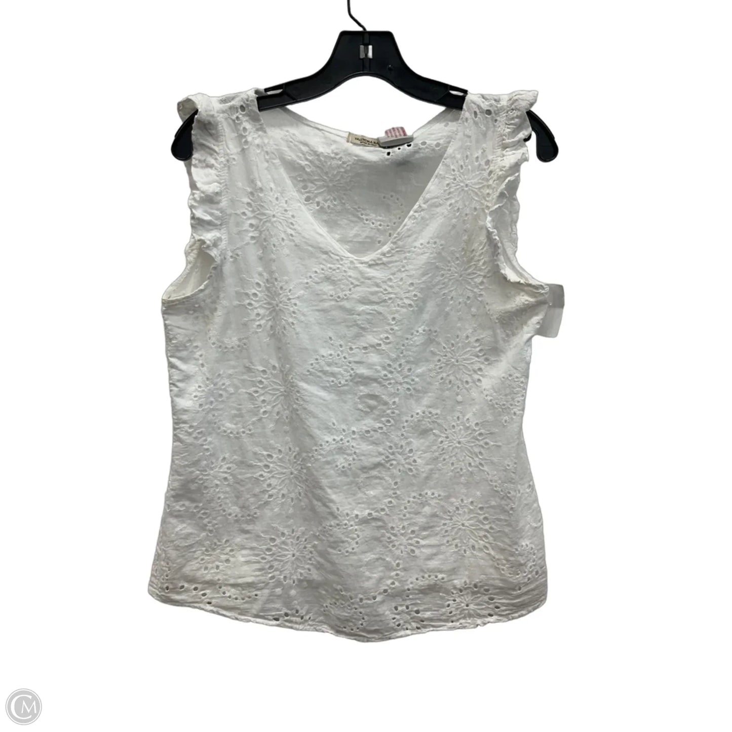 Top Sleeveless By Valentina In White, Size: M