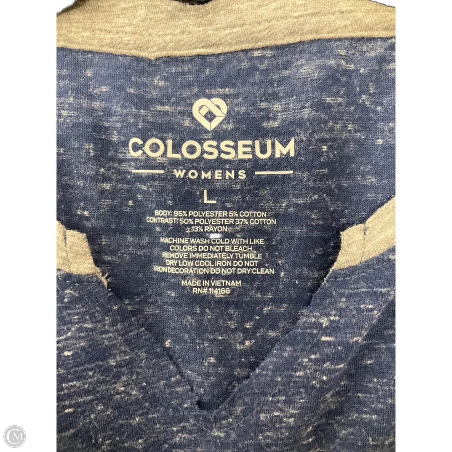 Athletic Top Short Sleeve By Colosseum In Blue & Grey, Size: L