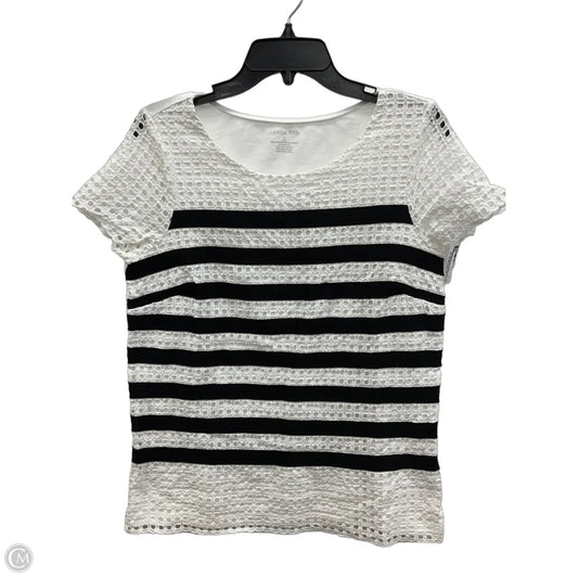 Top Short Sleeve By Lands End In Striped Pattern, Size: S