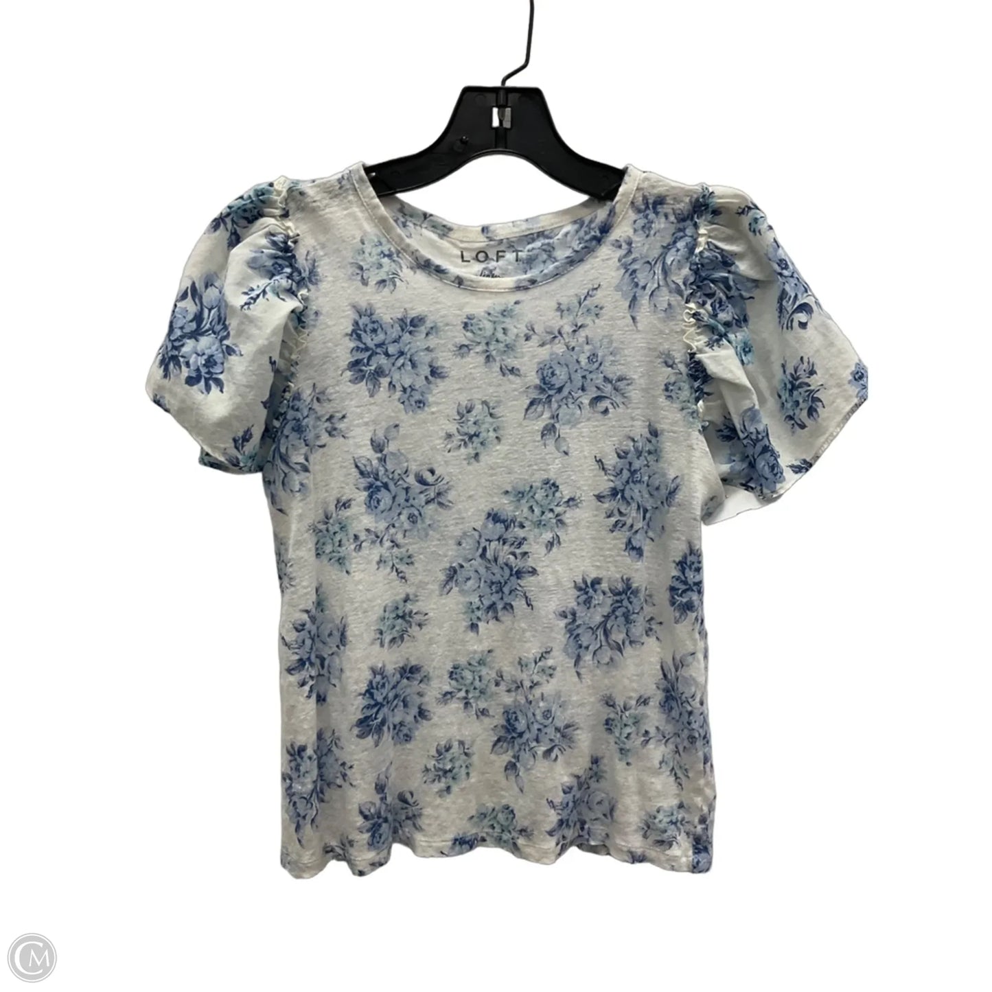 Top Short Sleeve By Loft In Floral Print, Size: Xs