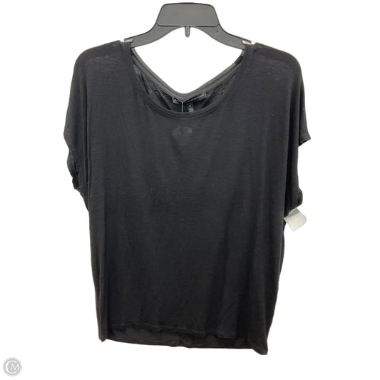 Top Short Sleeve By White House Black Market In Black, Size: S