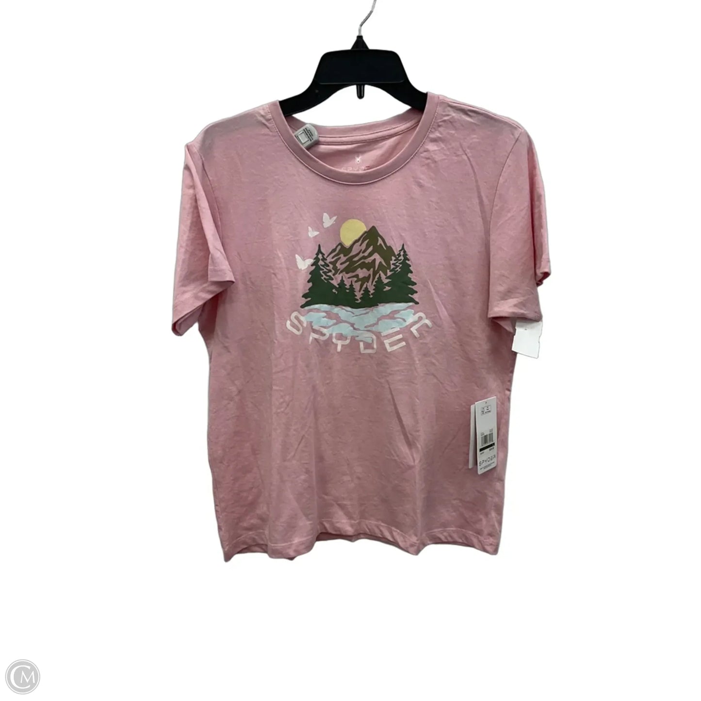 Top Short Sleeve By Spyder In Pink, Size: L