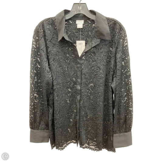 Blouse Long Sleeve By Chicos In Black, Size: Xl
