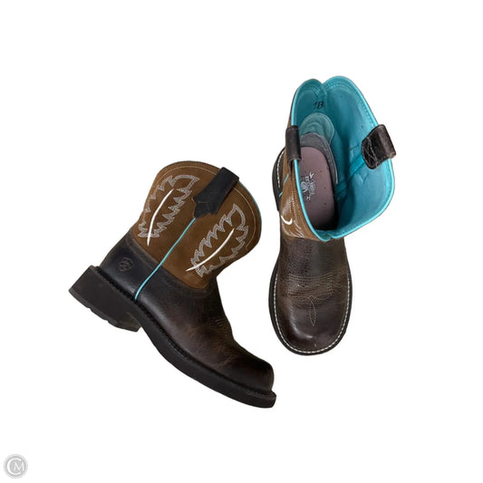 Boots Leather By Ariat In Blue & Brown, Size: 7