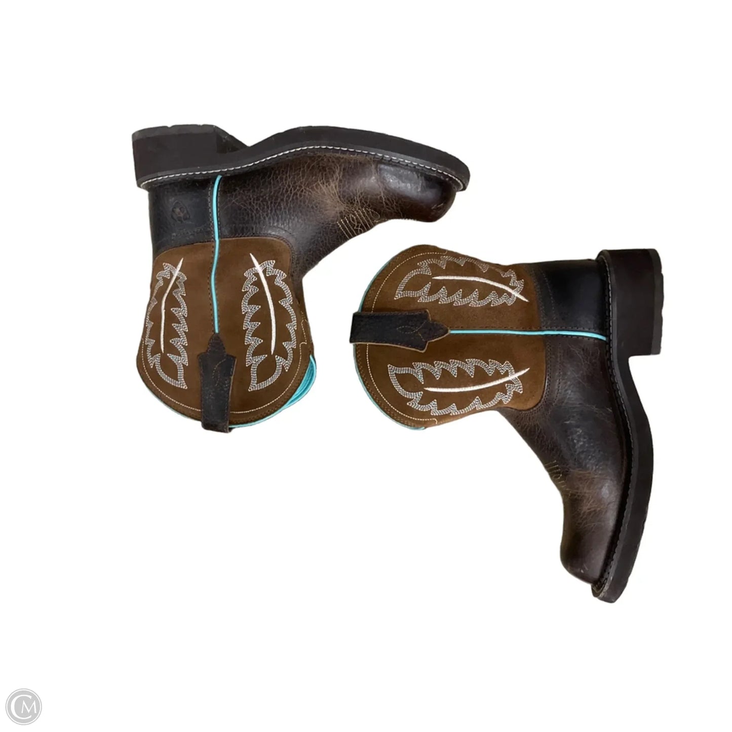 Boots Leather By Ariat In Blue & Brown, Size: 7