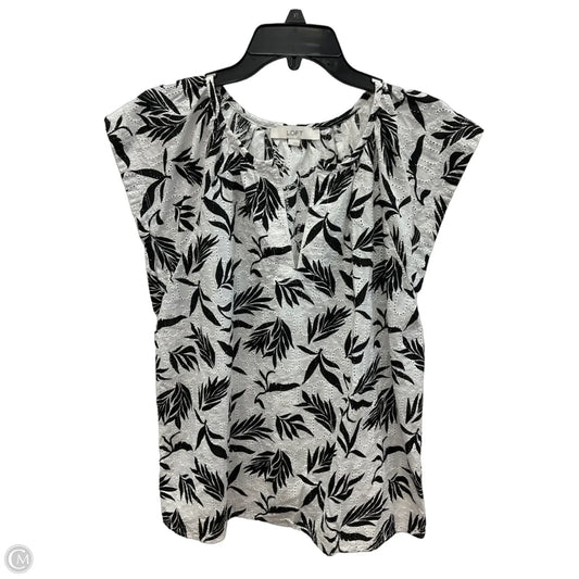 Top Short Sleeve By Loft In Floral Print, Size: L