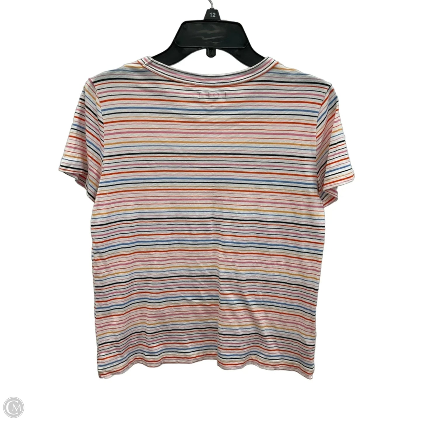 Top Short Sleeve By Loft In Striped Pattern, Size: S
