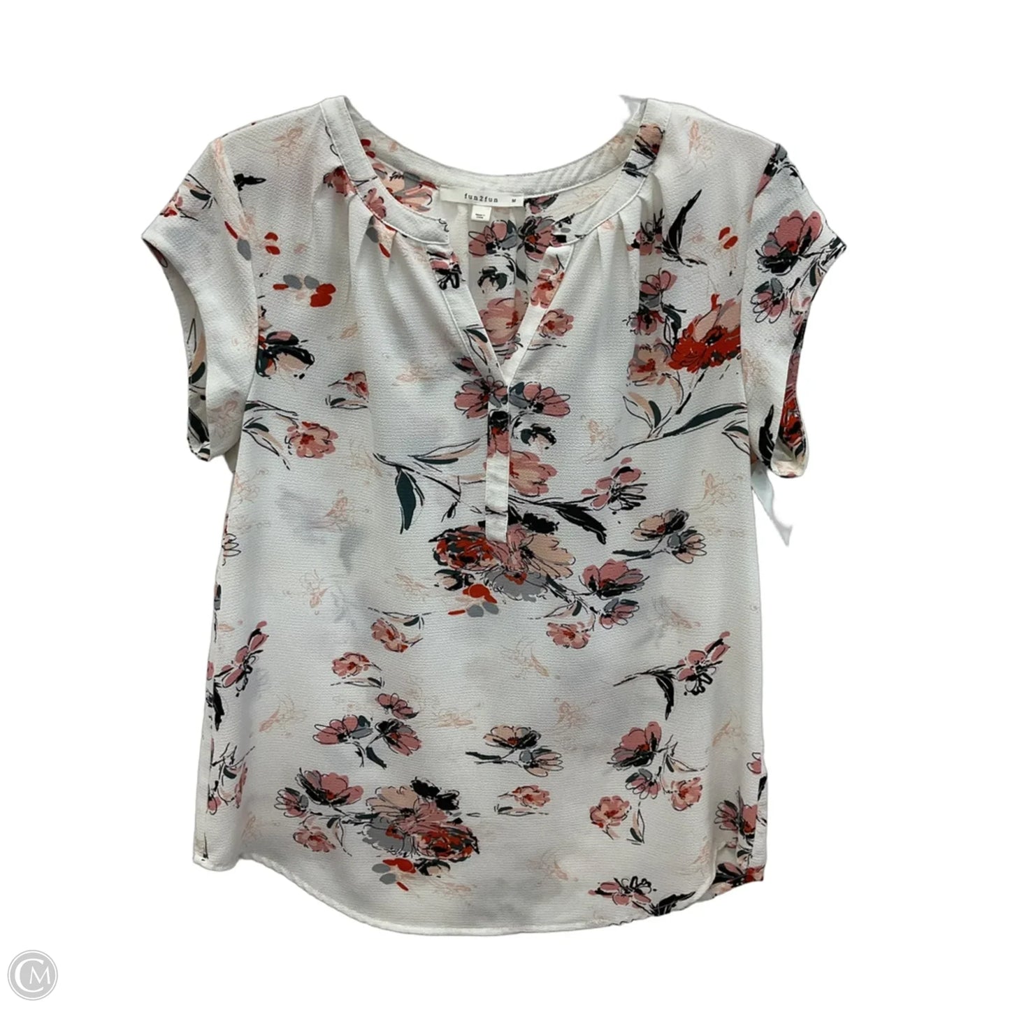 Top Short Sleeve By Cmf In White, Size: M