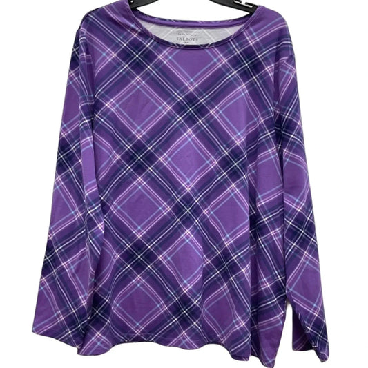 Top Long Sleeve By Talbots In Purple, Size: 3x