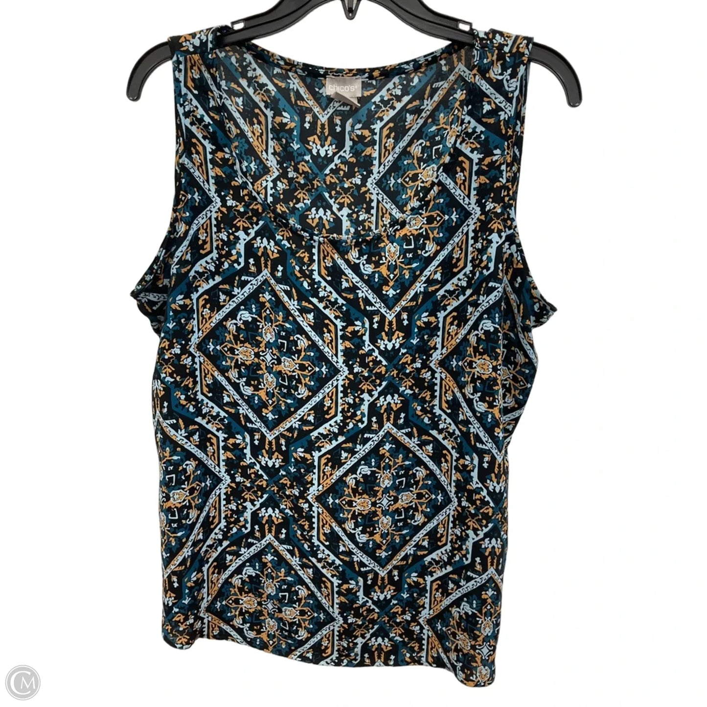 Top Sleeveless By Chicos In Blue, Size: L