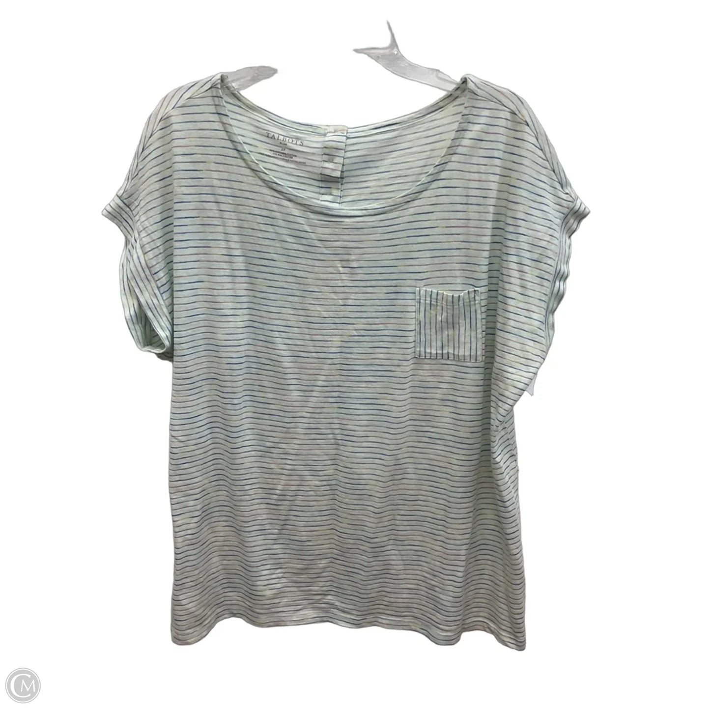 Top Short Sleeve By Talbots In Striped Pattern, Size: 2x